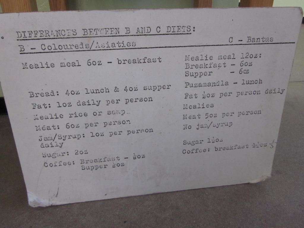 Segregated Meal Charts