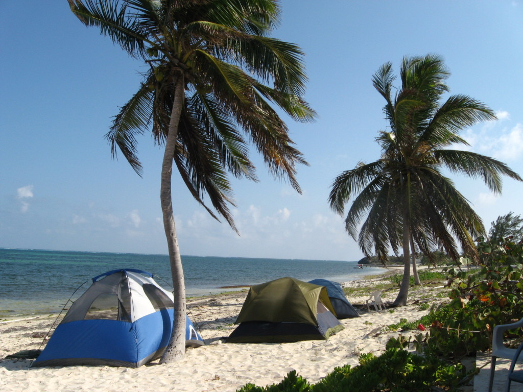 Camps on beach in the district of East End