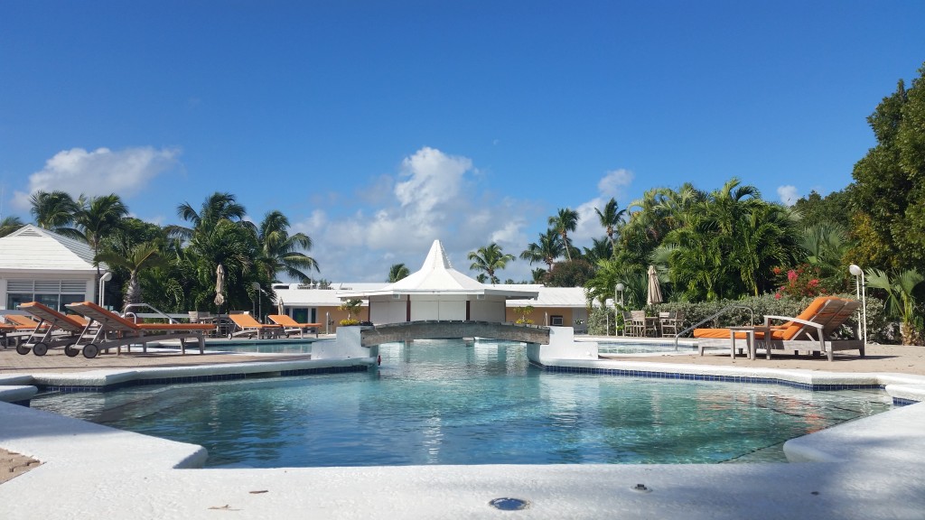 Pool with swim up seats by the bar