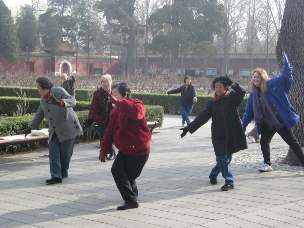 Group Tai chi routine in Jingshan Park, Beijing