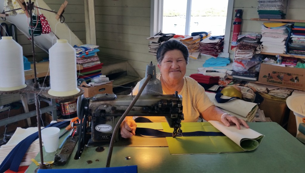 Miss Annie at her sewing machine