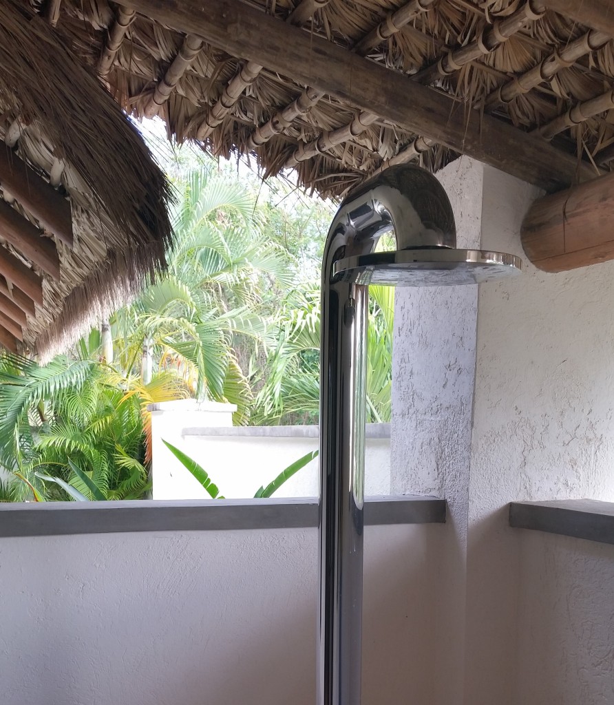 Outdoor shower at Paradise Beach Nevis