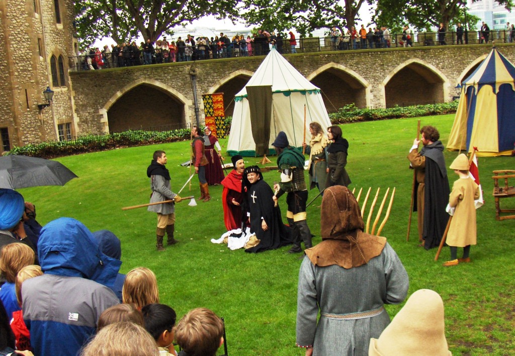 Historical re-enactment on lawn