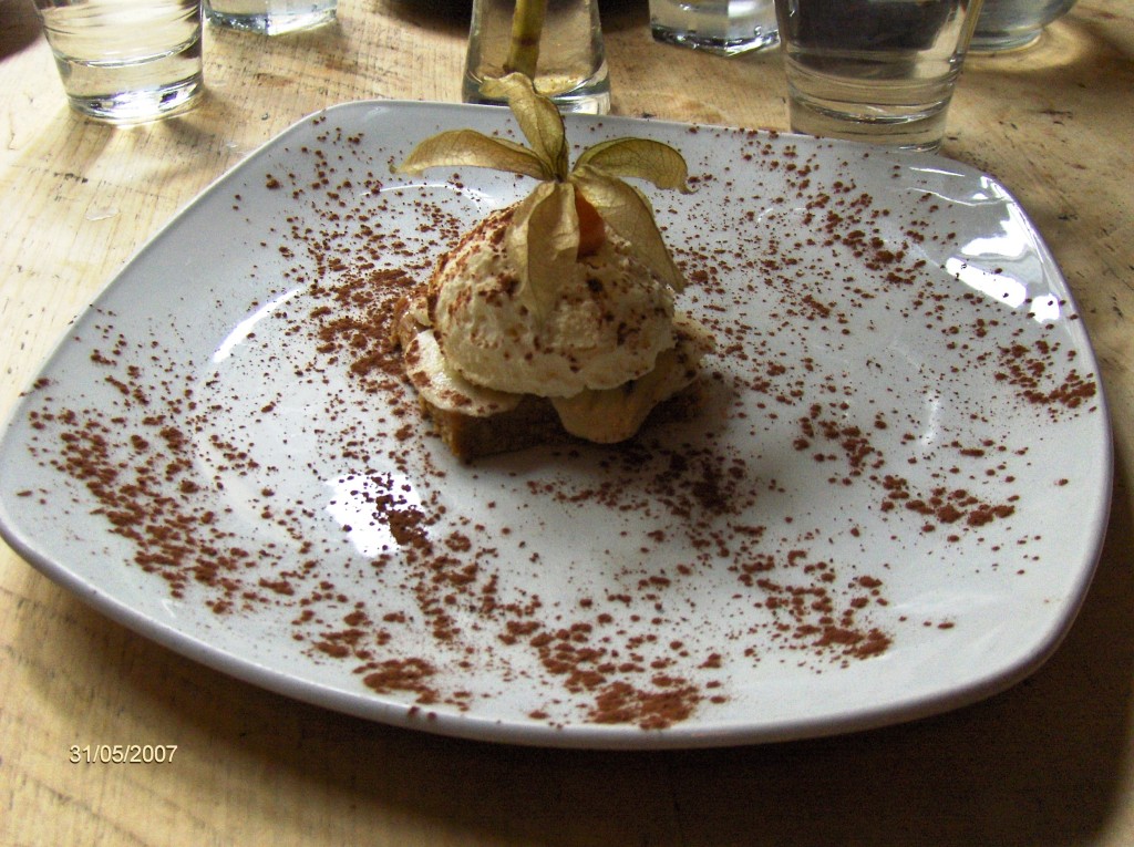 Banoffee pie, a traditional English treat made from bananas, cream and toffee from boiled condensed milk,