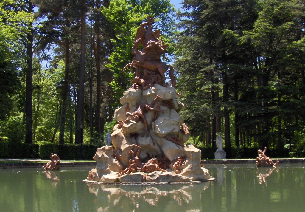 One of the many fountains at the palace