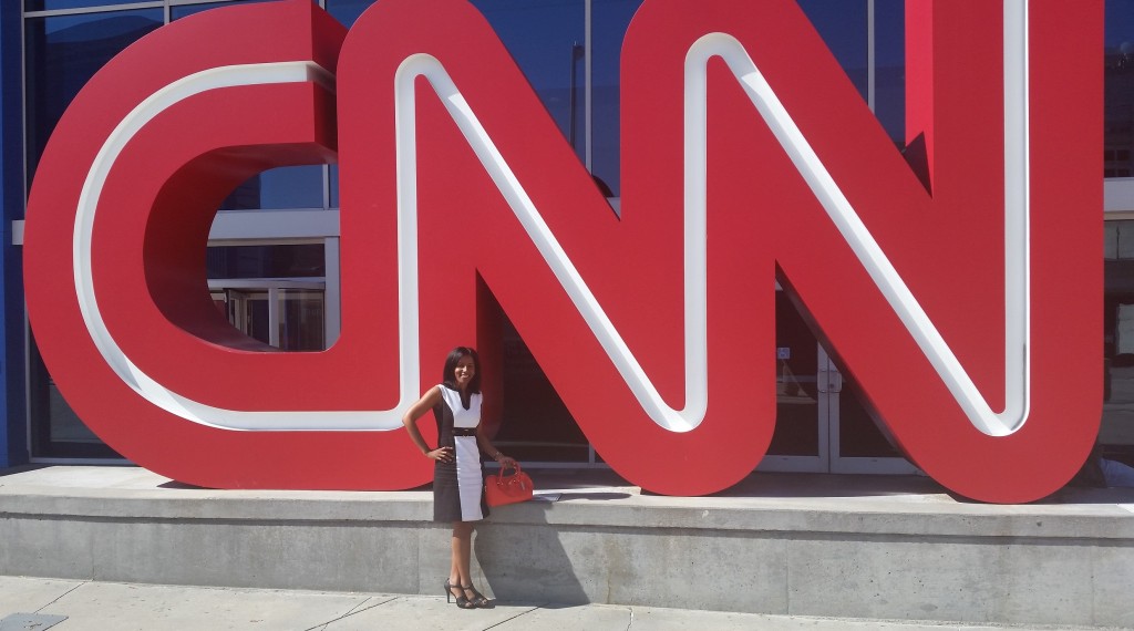 Standing outside one of the major nerve centers of World News, the CNN Center 