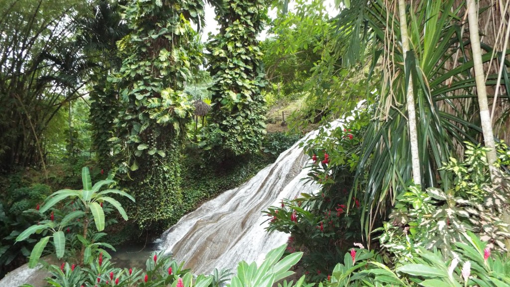 One of the many waterfalls at Shaw Park Gardens in Ocho Rios