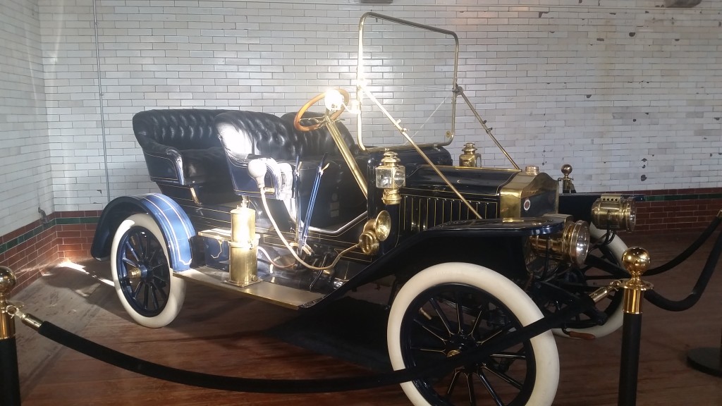 One of the three classic cars in the carriage house