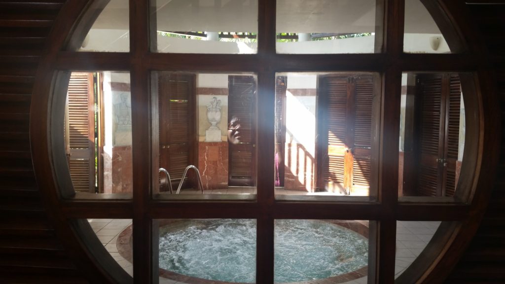 Hot tub area in the spa