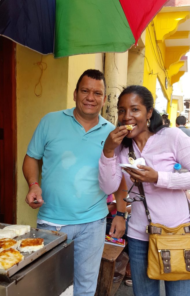 arepas in the street