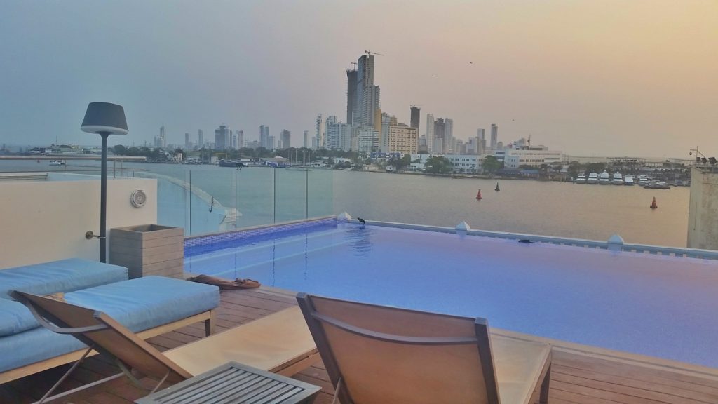 Rooftop infinity pool at Allure Chocolat, Cartagena