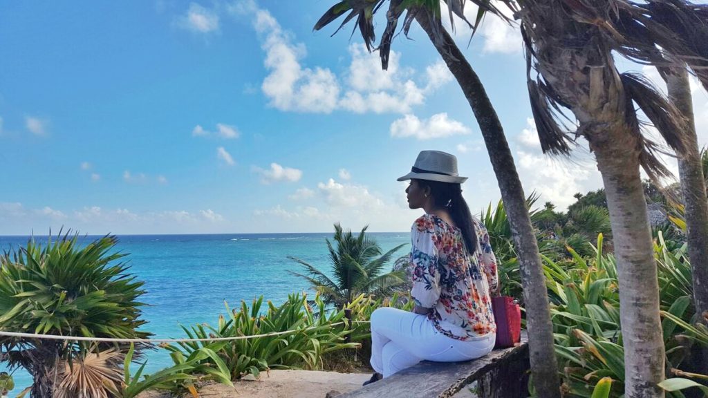 View from the cliff at Tulum