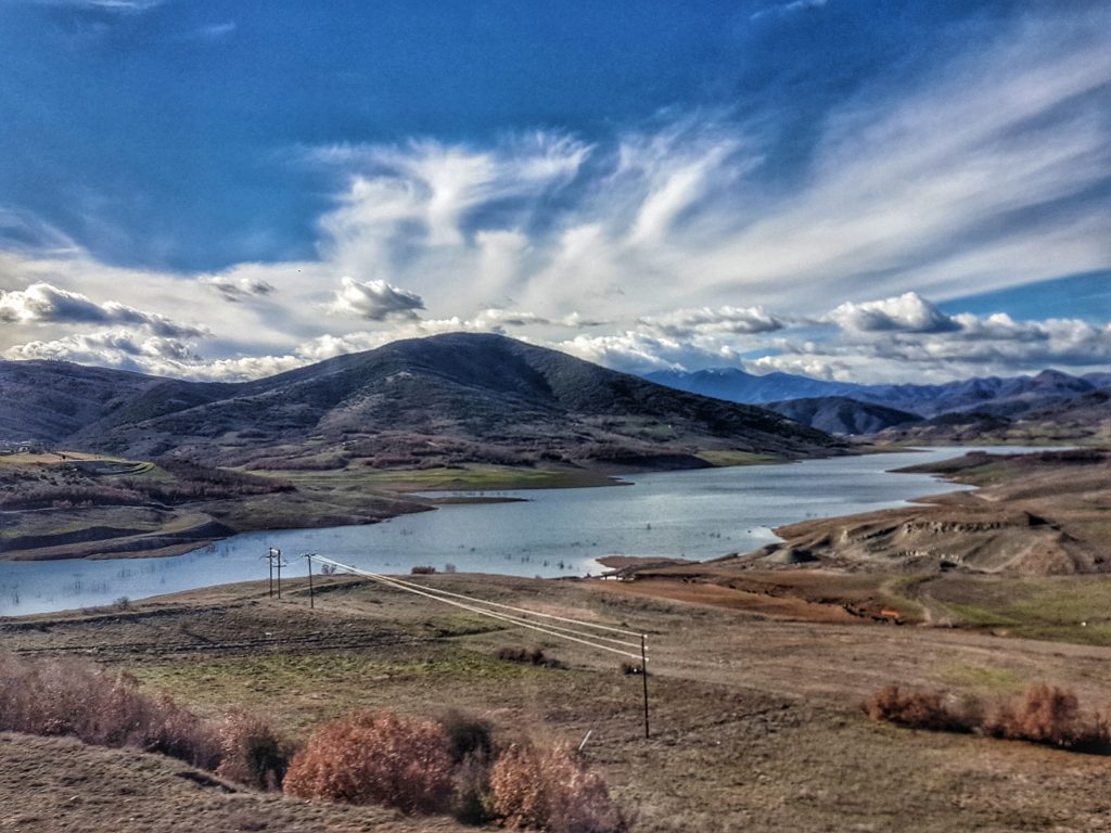 Mountai range and lakes in the Thessaly region of Greece