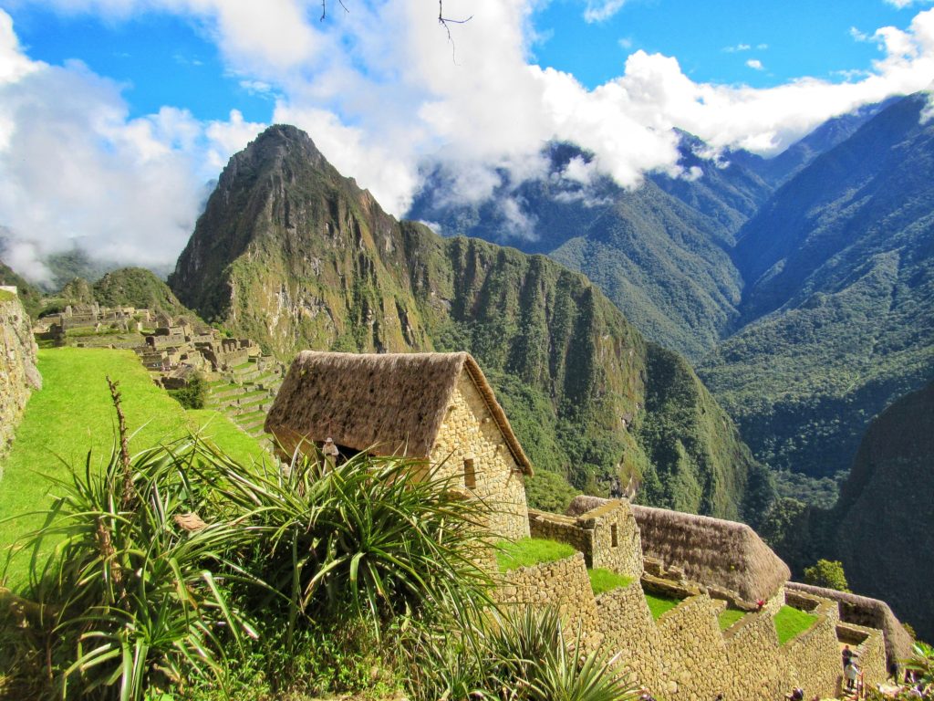 Thatch covered structures at Machu PIcchu_Peru