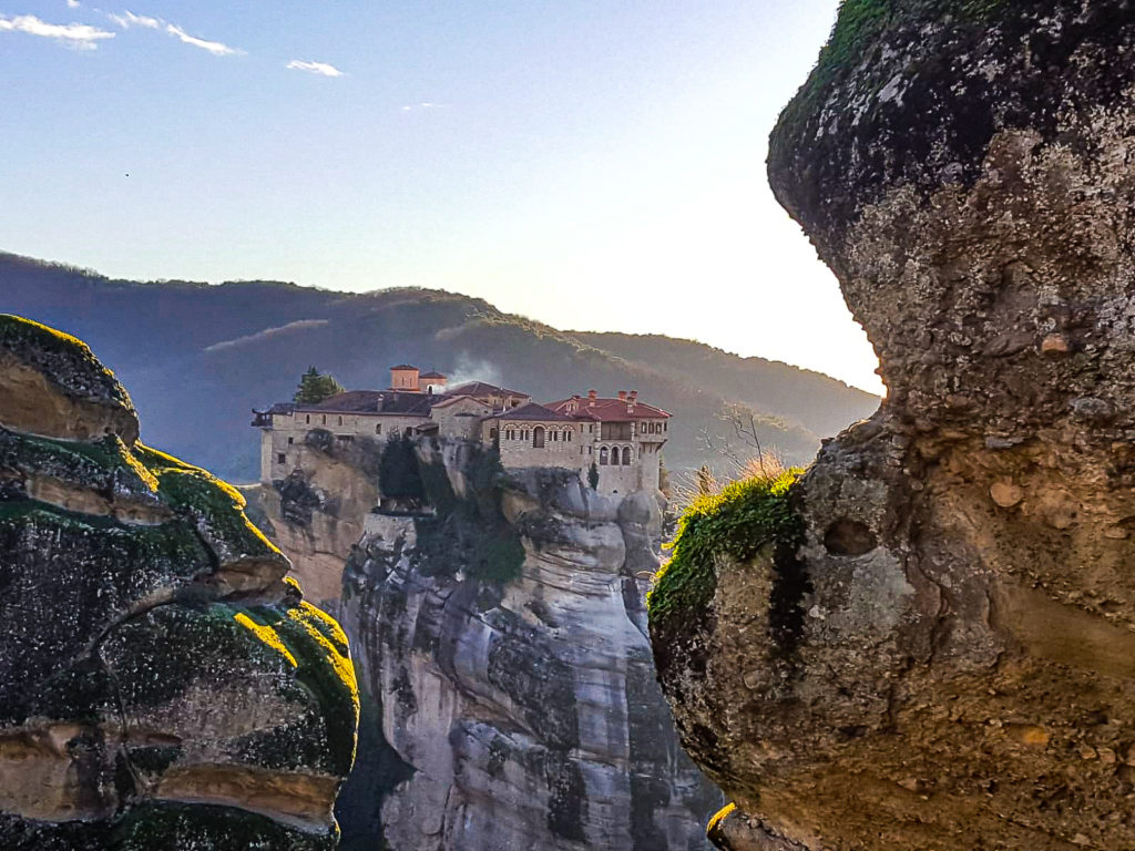 Meteora rock cliff