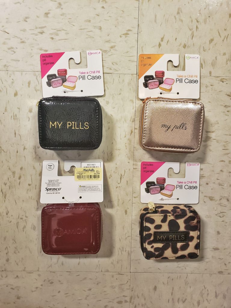 Miamica Pill Pouch Set 8 Reusable Pill Pouches, Large Exterior Bag